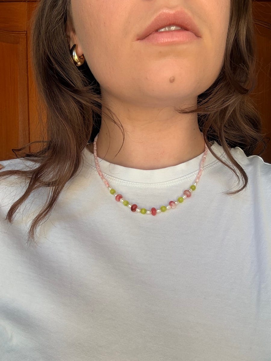 Collier Matcha Framboise